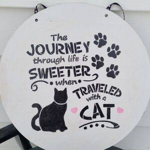 Black and White Cat Journey Wall Decor